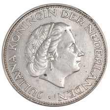 NETHERLANDS, 2-1/2 Gulden, 1964, KM #185, AU(55-58), Silver, 33, 15.00
