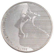NETHERLANDS, 50 Gulden, 1984, KM #208, AU(55-58), Silver, 38, 25.13