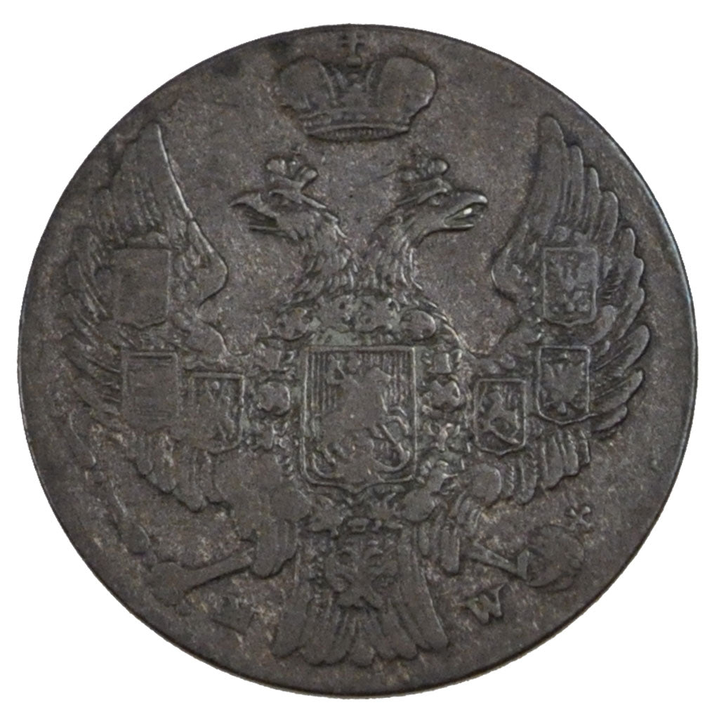 POLAND, 10 Groszy, 1840, Moneta Wschovensis, KM #113a, AU(50-53), Silver, 19,...