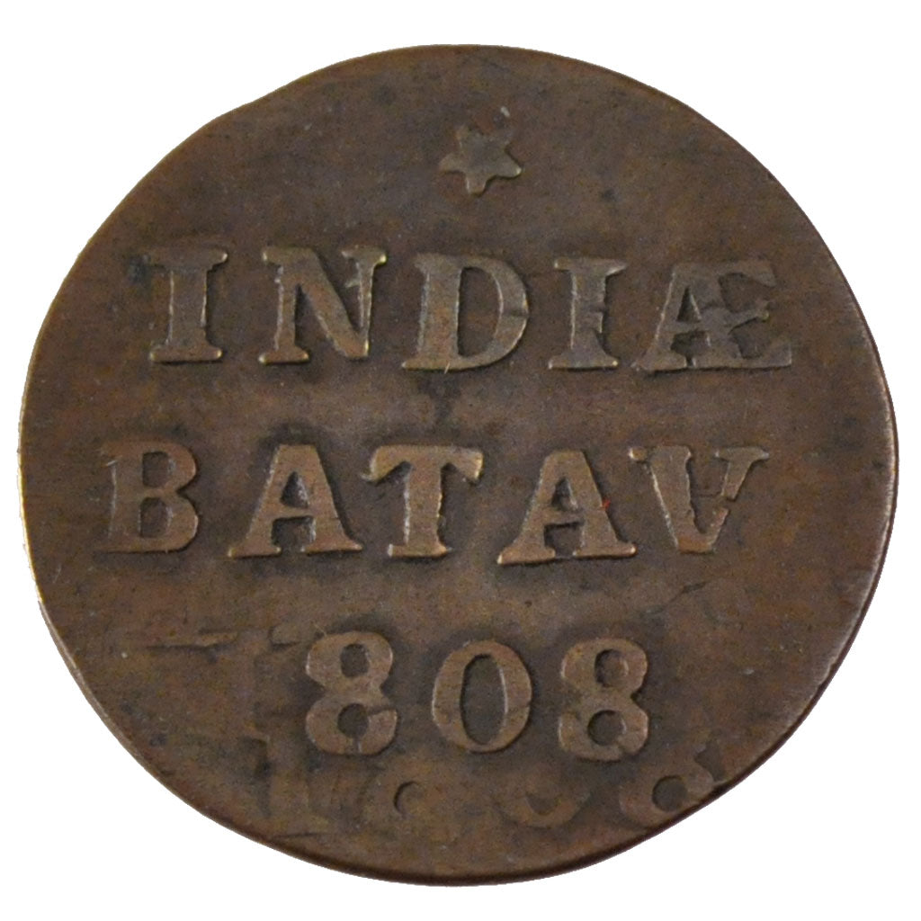 Dutch East India, 1 Duit, 1808, KM #76, EF(40-45), Copper, 2.56