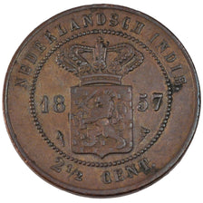 Dutch East India, 2 1/2 Cent, 1857, KM #308, EF(40-45), Copper, 12.14