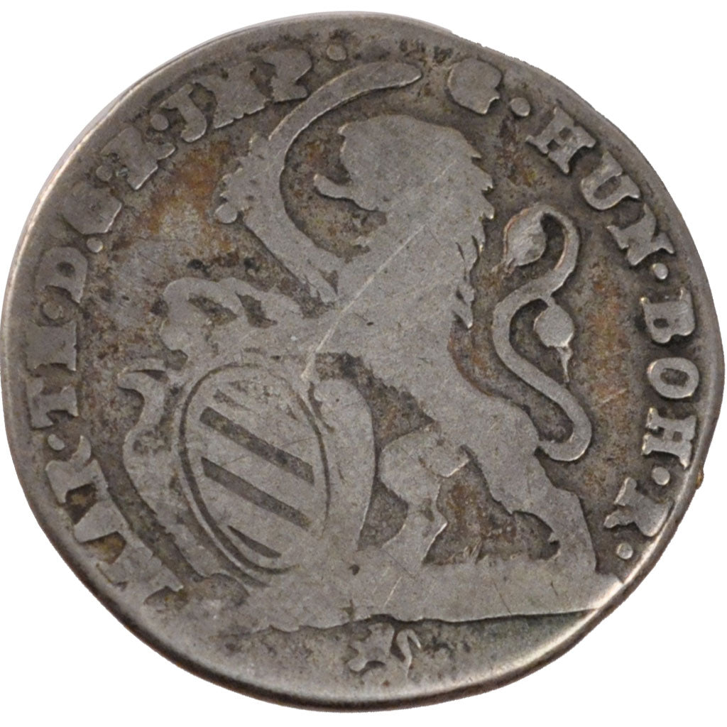 Belgium, Escalin, 1753, Bruges, KM #4, F(12-15), Silver, 4.54