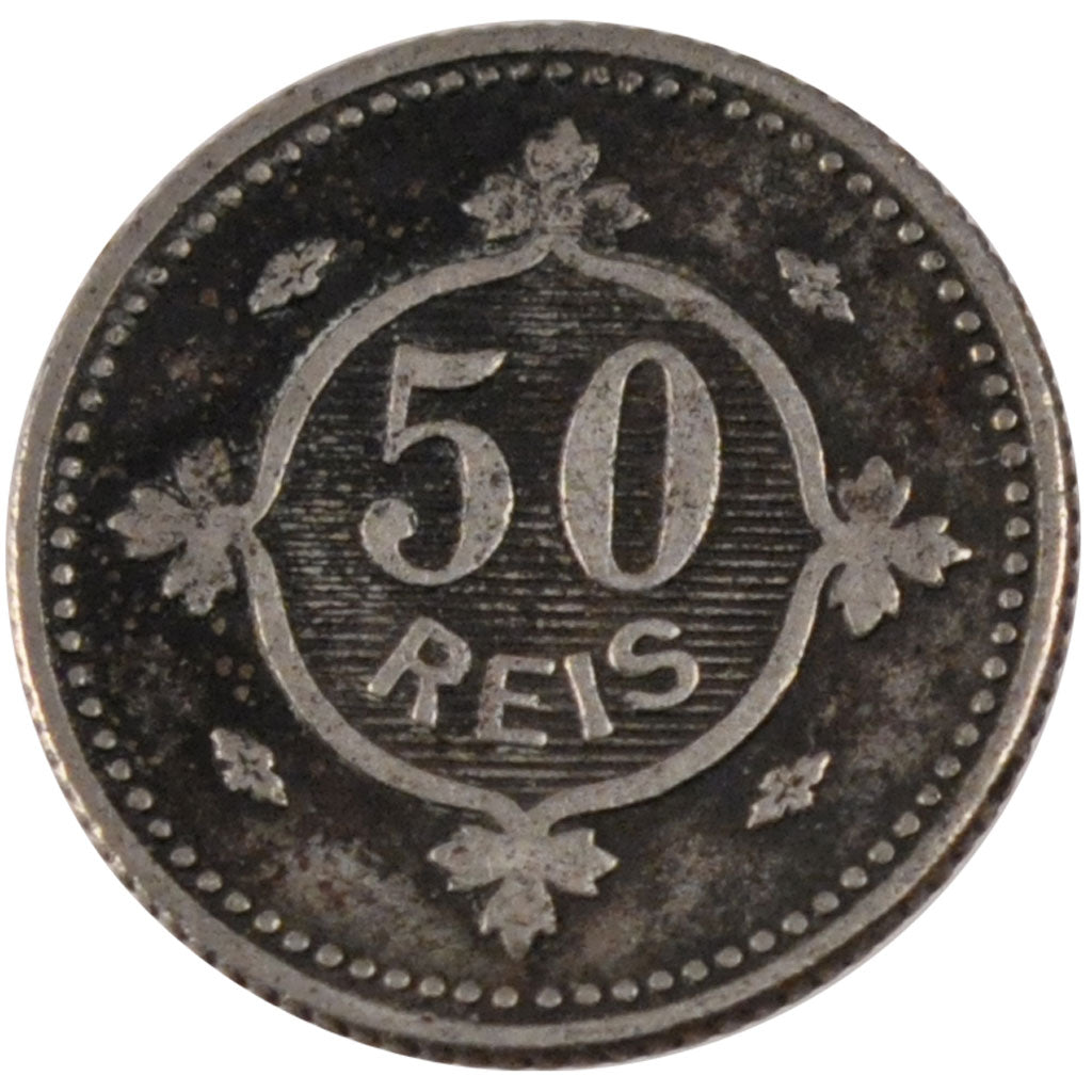 PORTUGAL, 50 Reis, 1900, KM #545, EF(40-45), Copper-Nickel, 2.60