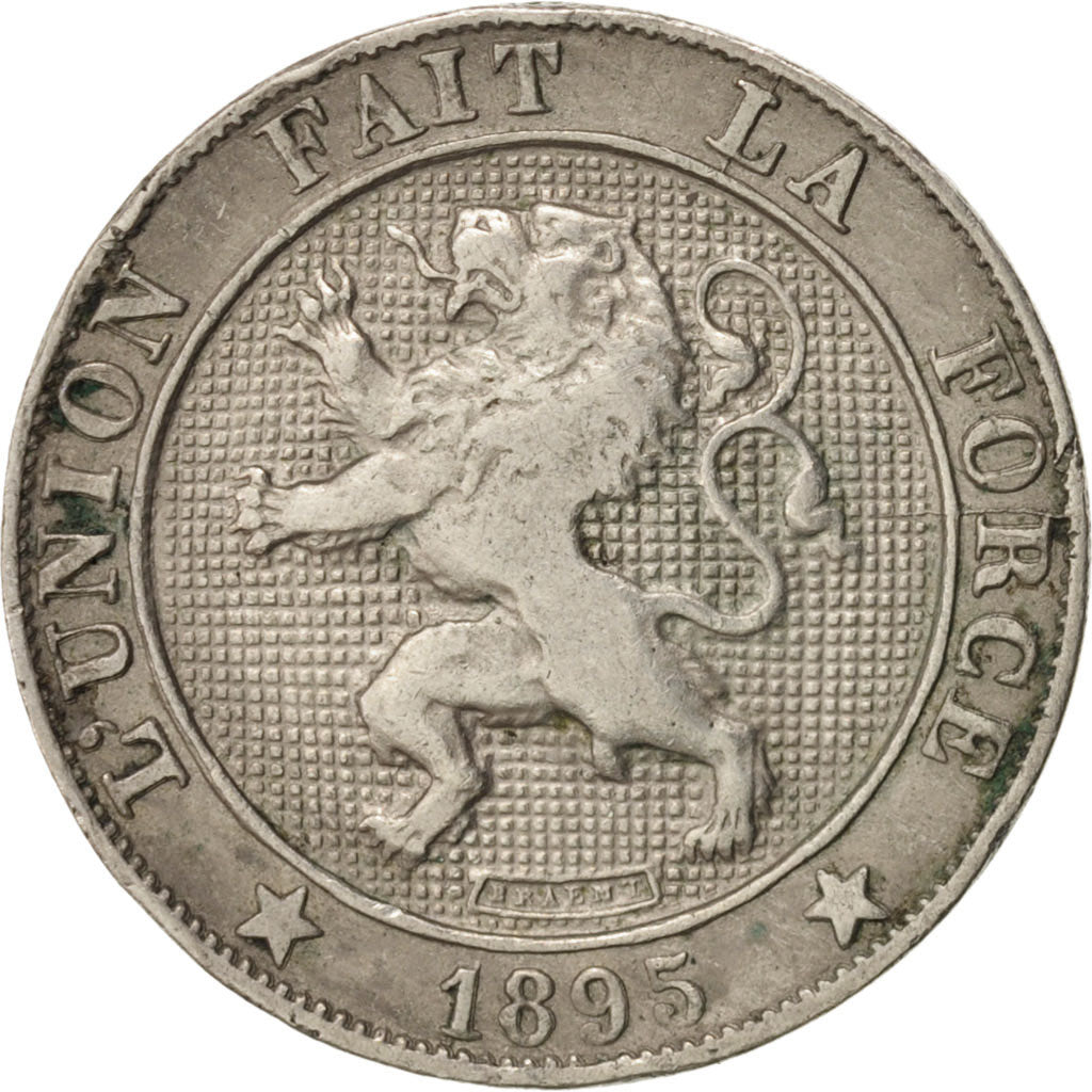 Belgium, Leopold II, 5 Centimes, 1895, EF(40-45), Copper-nickel, KM:40