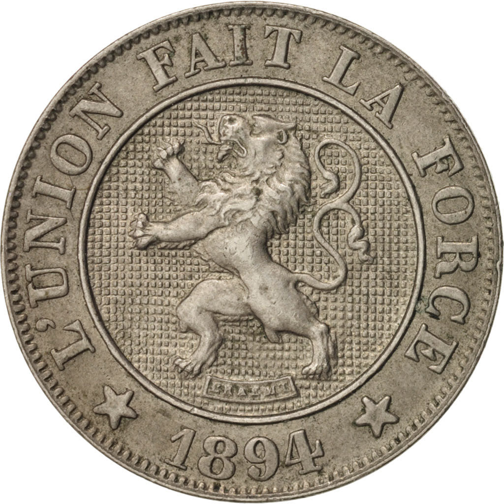 Coin, Belgium, Leopold II, 10 Centimes, 1894, AU(55-58), Copper-nickel, KM:42