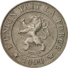Coin, Belgium, Leopold II, 10 Centimes, 1894, AU(55-58), Copper-nickel, KM:42