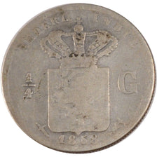 Indie Orientali Olandesi, 1/4 Gulden, 1858, MB, Argento, KM:305
