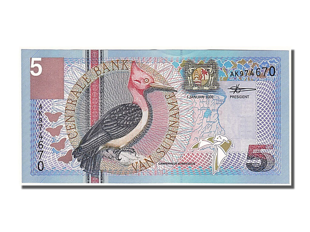 Suriname, 5 Gulden, 2000, KM #146, 2000-01-01, UNC(65-70), AK