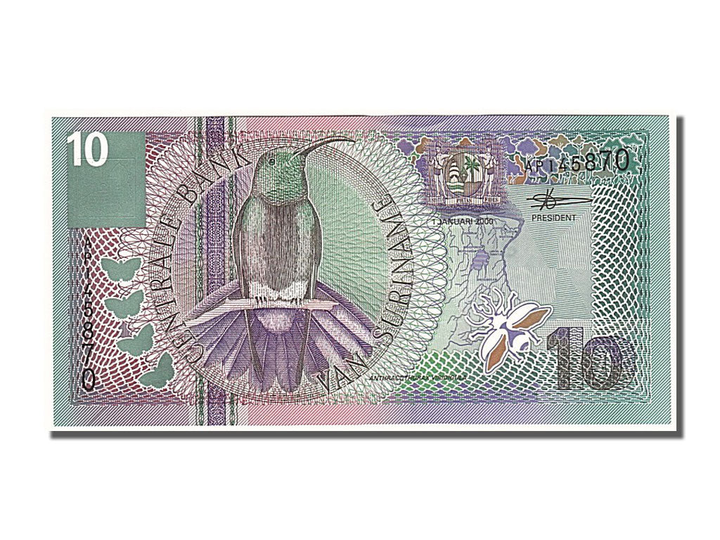 Billet, Suriname, 10 Gulden, 2000, 2000-01-01, NEUF