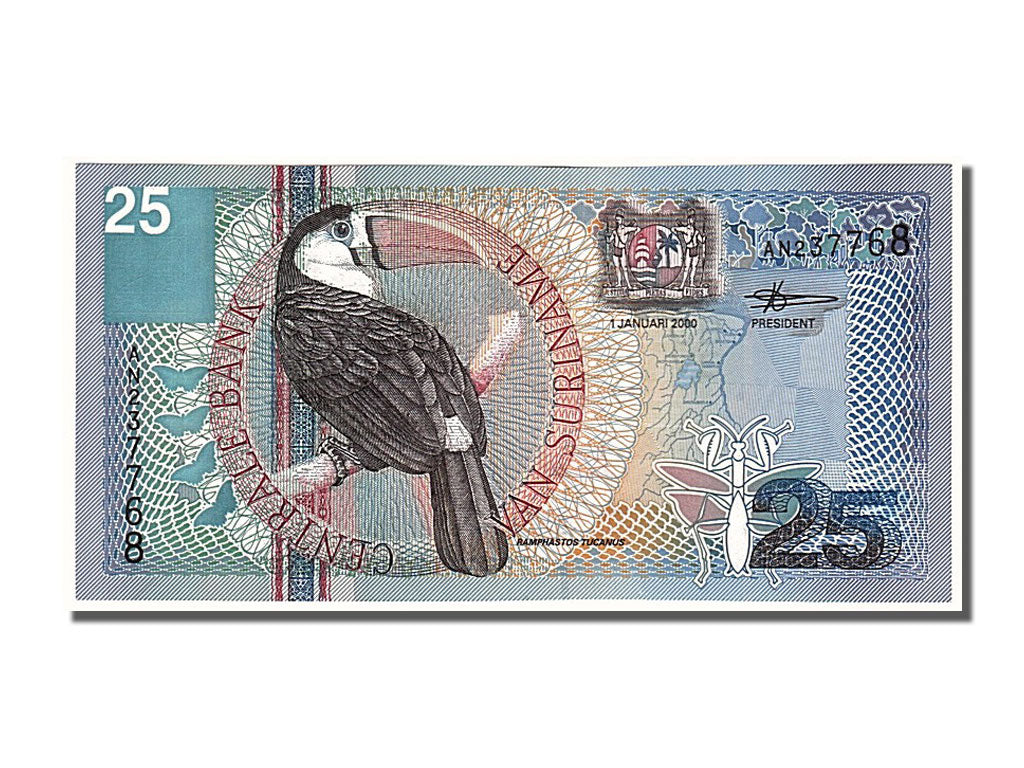 Banknot, Suriname, 25 Gulden, 2000, 2000-01-01, UNC(65-70)