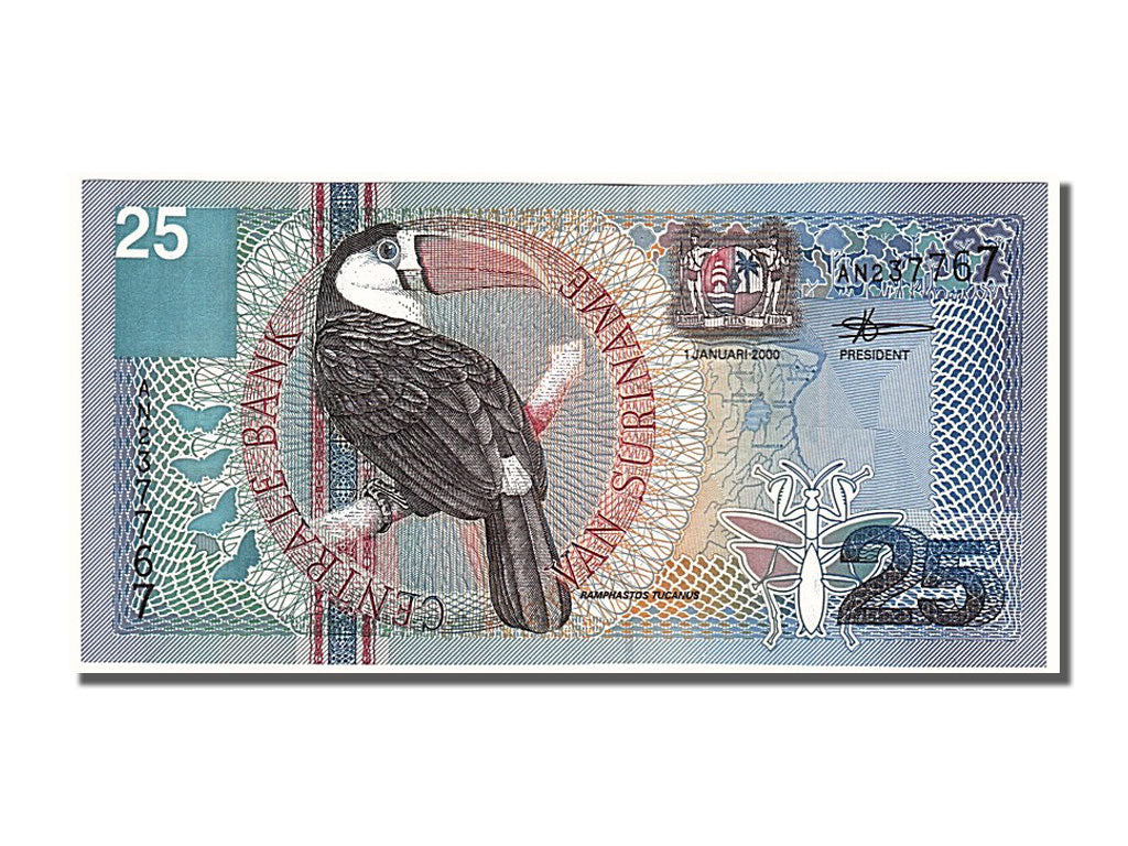 Banknot, Suriname, 25 Gulden, 2000, 2000-01-01, UNC(65-70)