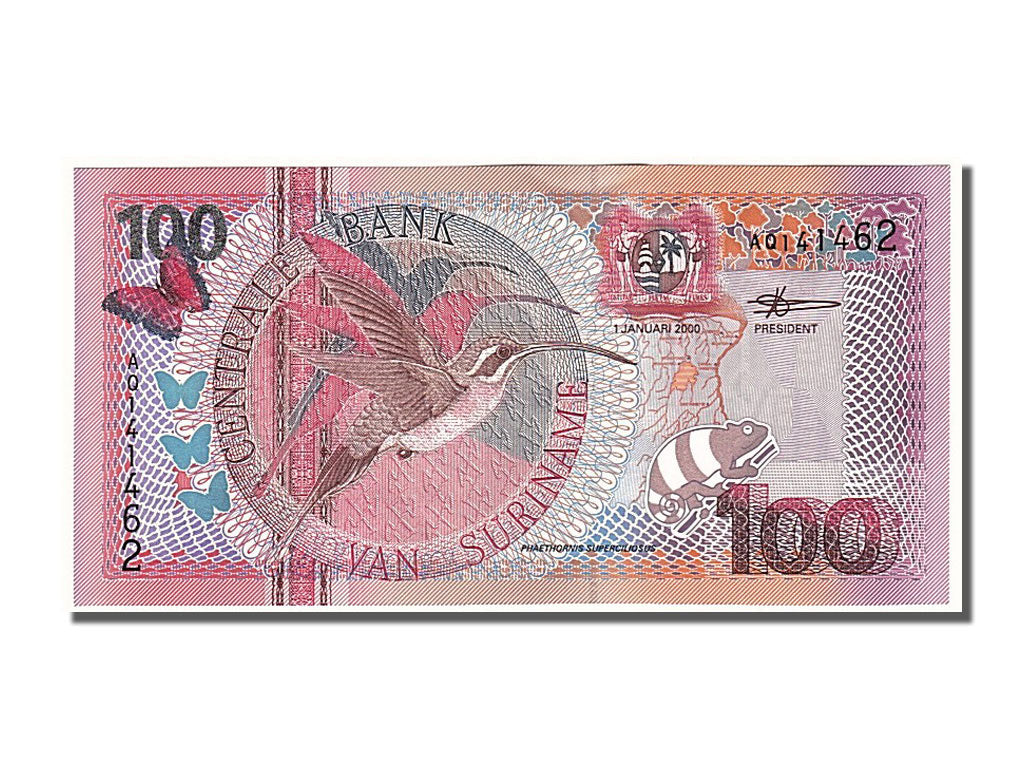 Suriname, 100 Gulden, 2000, KM #149, 2000-01-01, UNC(65-70), AQ
