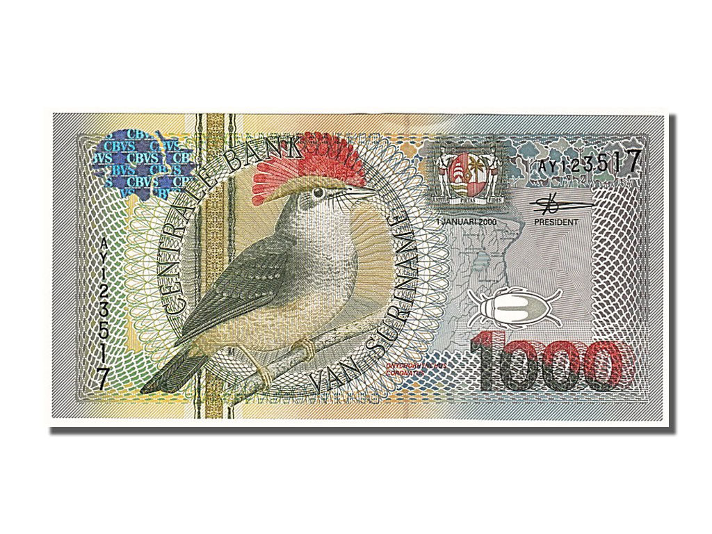 Suriname, 1000 Gulden, 2000, KM #151, 2000-01-01, UNC(65-70), AY