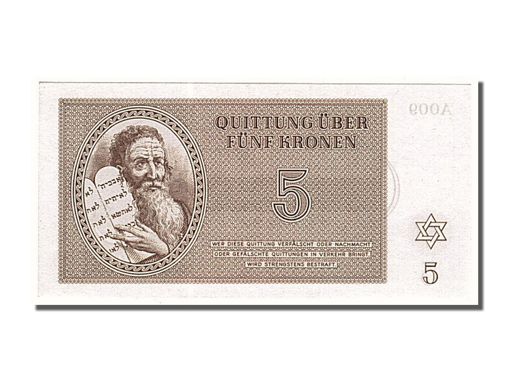 Banknote, Czechoslovakia, 5 Kronen, 1943, 1943-01-01, UNC(65-70)
