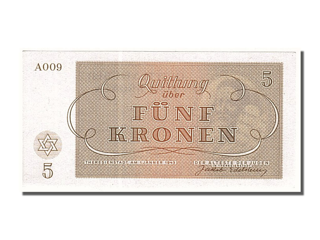 Banknote, Czechoslovakia, 5 Kronen, 1943, 1943-01-01, UNC(65-70)