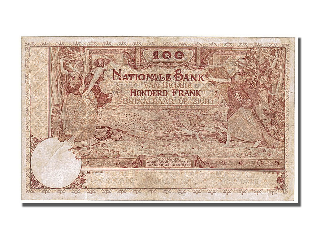 Belgium, 100 Francs, 1914, KM #78, 1914-06-19, EF(40-45), 518.K.280