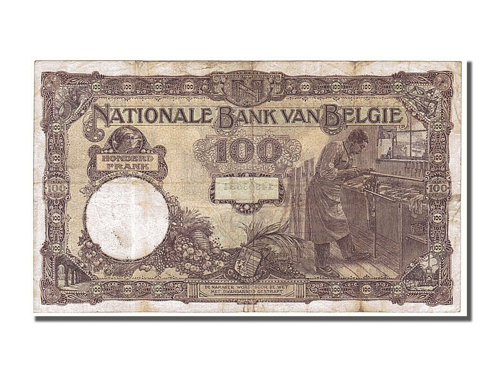 Banknote, Belgium, 100 Francs, 1923, 1923-05-29, EF(40-45)