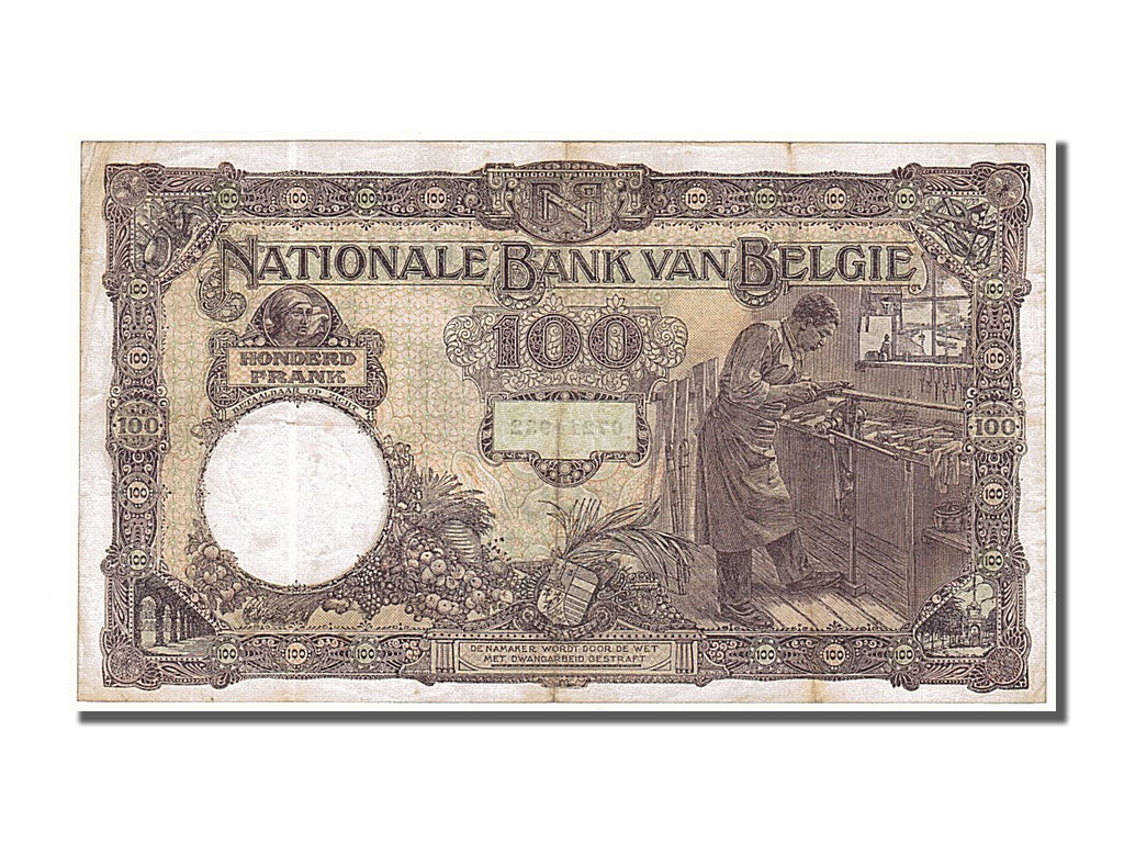 Belgium, 100 Francs, 1921, KM #95, 1921-06-27, EF(40-45), 289.P.932