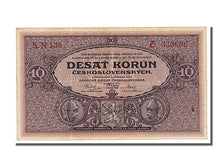 Czechoslovakia, 10 Korun, 1927, KM #20a, 1927-01-02, AU(55-58), S.N 136