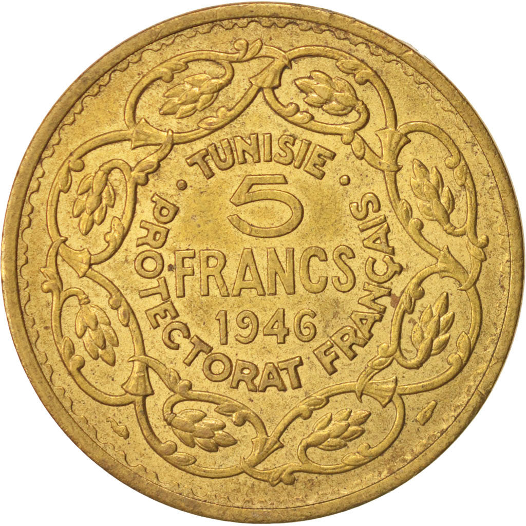 Tunisie, Muhammad al-Amin Bey, 5 Francs, 1946, Paris, SUP,Aluminum-Bronze,KM 273