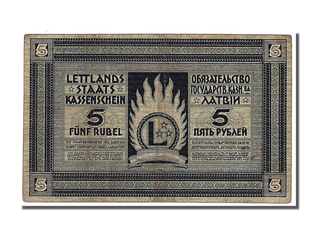 Latvia, 5 Rubli, 1919, KM #3f, AU(50-53), G272690