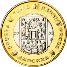 Andorra, Medal, 1 E, Essai-Trial, 2003, MS(65-70), Bi-Metallic