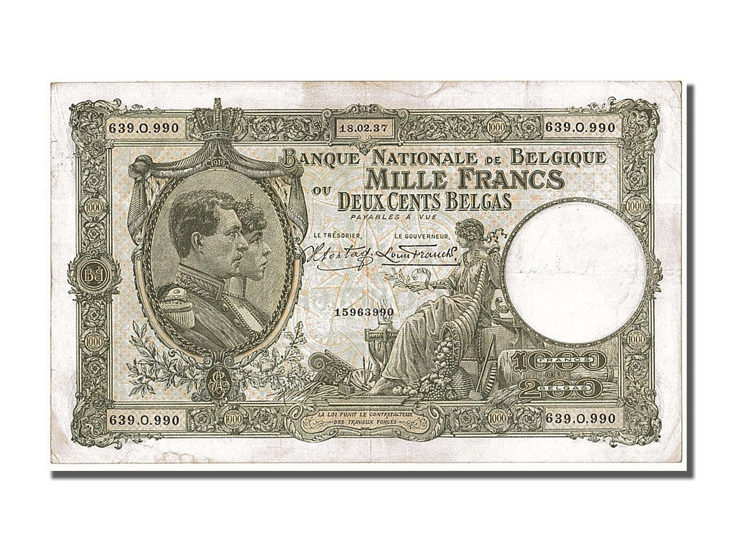 Banknote, Belgium, 1000 Francs-200 Belgas, 1934, 1934-07-07, EF(40-45)