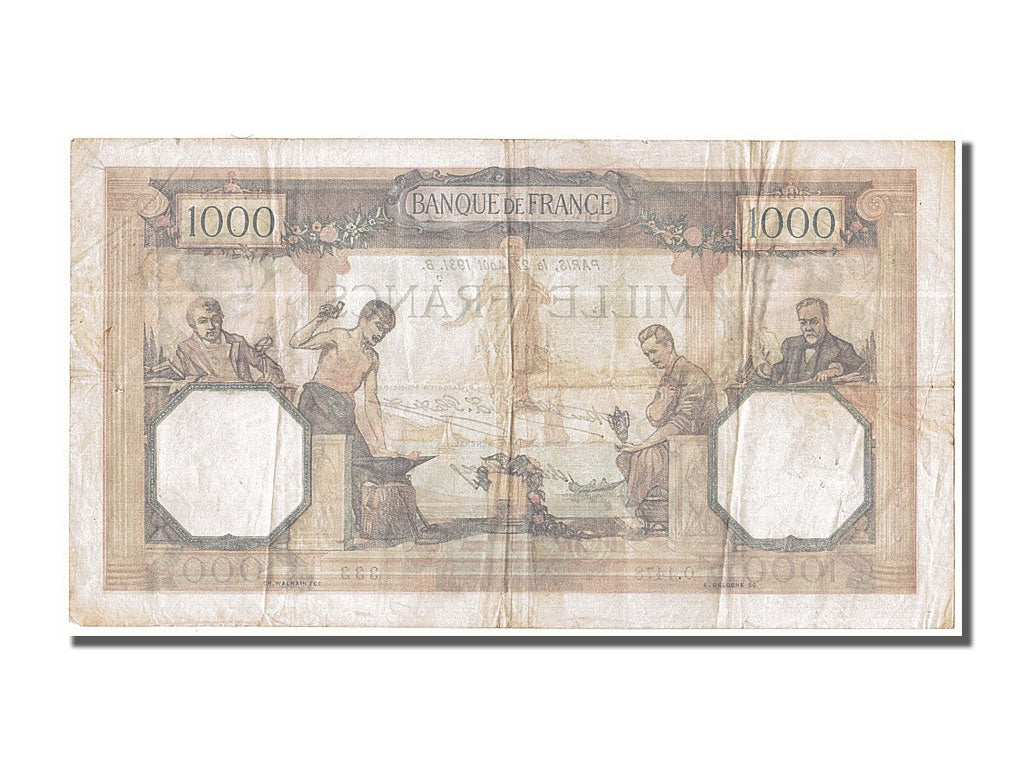 Billete, Francia, 1000 Francs, 1 000 F 1927-1940 ''Cérès et Mercure'', 1931