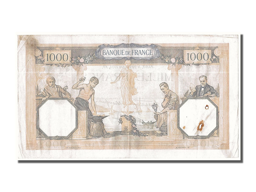 France, 500 Francs, 1 000 F 1927-1940 ''Cérès et Mercure'', 1938, KM #88c, 1...