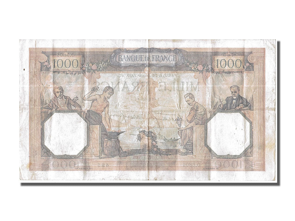France, 500 Francs, 1 000 F 1927-1940 ''Cérès et Mercure'', 1939, KM #88c, 1...
