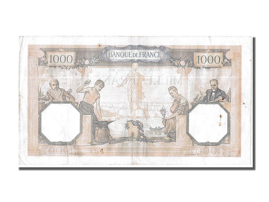 France, 500 Francs, 1 000 F 1927-1940 ''Cérès et Mercure'', 1939, KM #88c, 1...