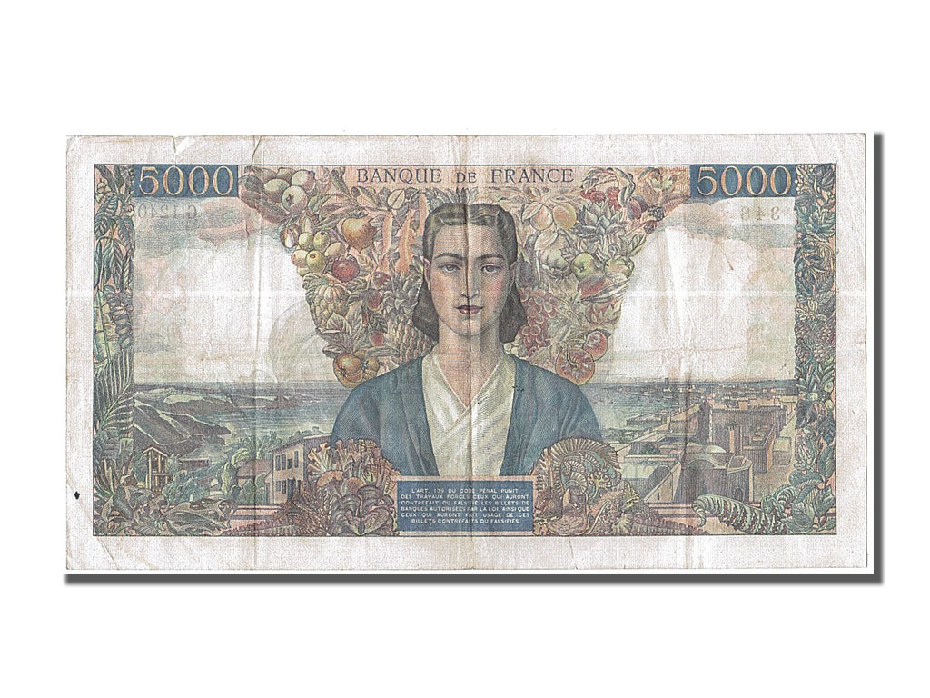France, 5000 Francs, 5 000 F 1942-1947 ''Empire Français'', 1945, KM #103c, 1...