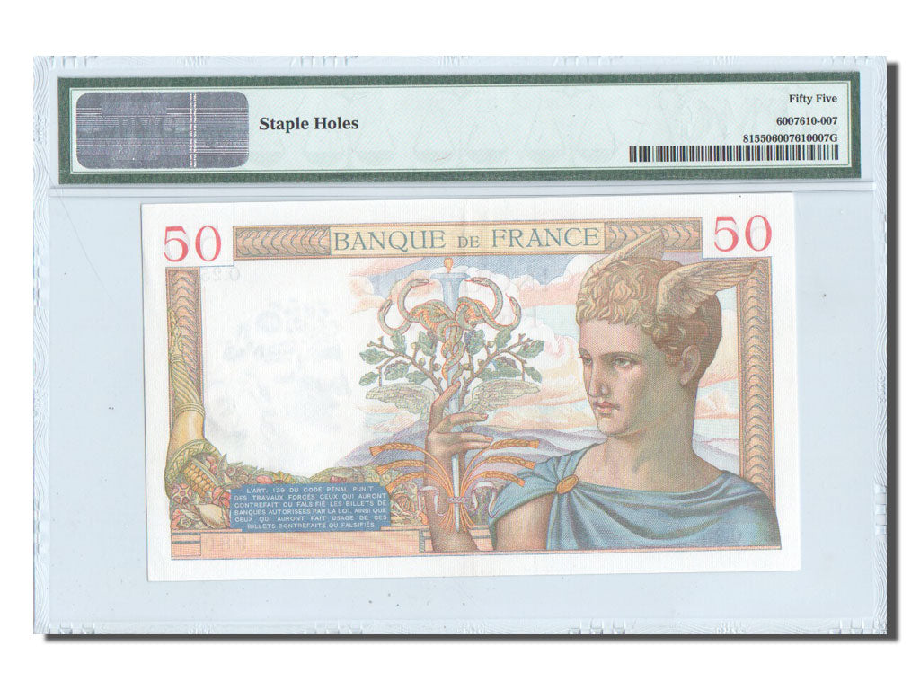 France, 50 Francs, 50 F 1934-1940 ''Cérès'', 1934, KM #81, 1934-11-15, graded, P