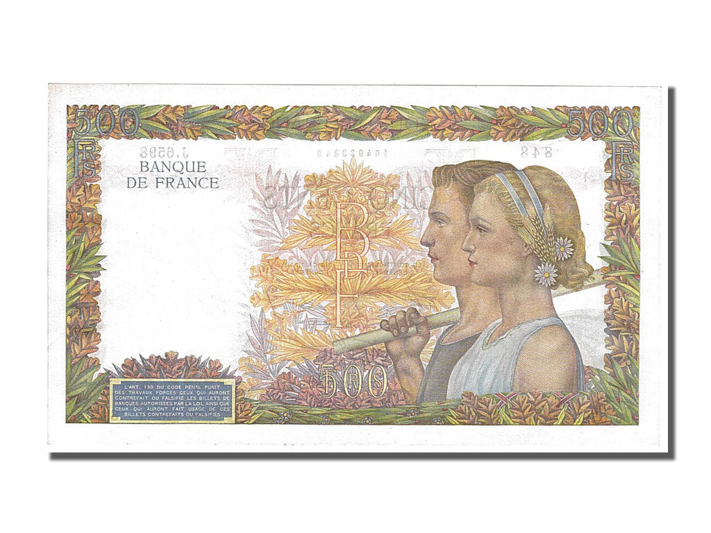 Billet, France, 500 Francs, 500 F 1940-1944 ''La Paix'', 1942, 1942-09-03, SPL