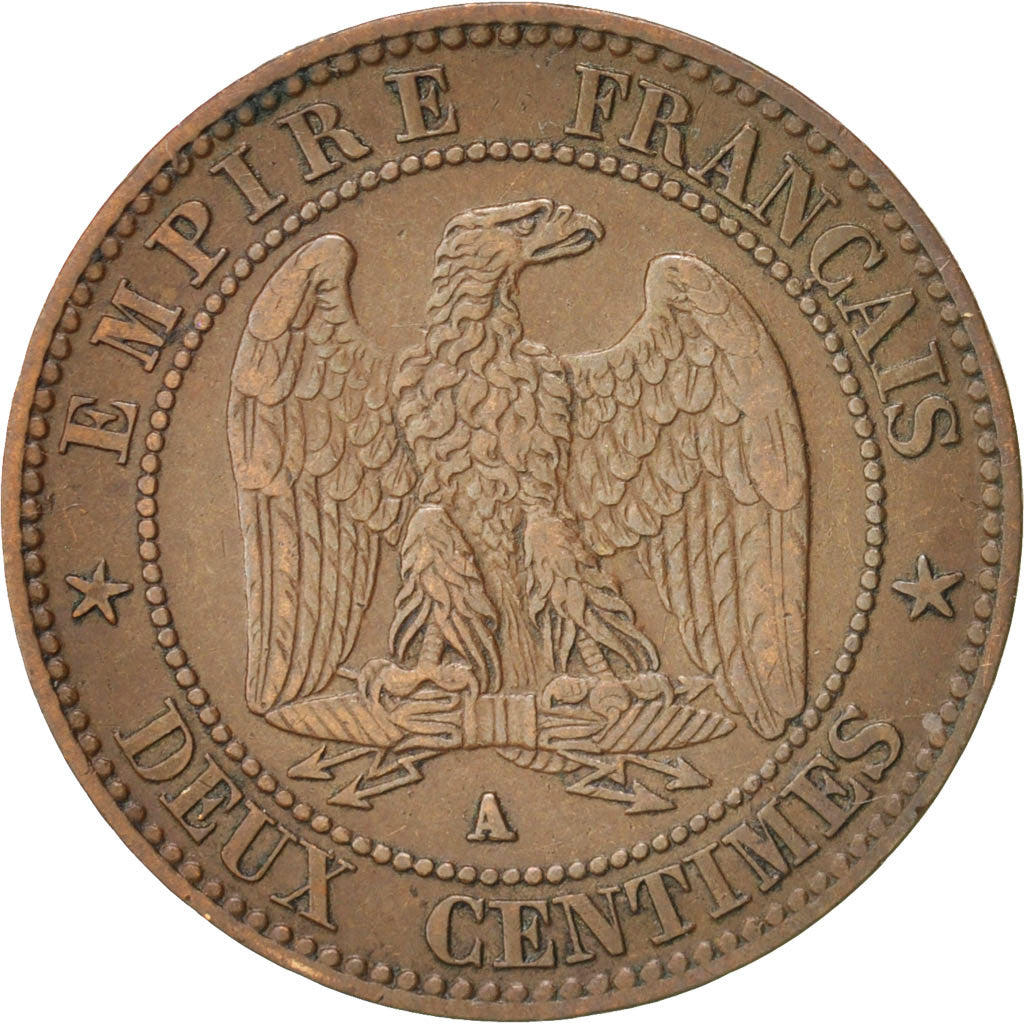 France, Napoleon III, 2 Centimes, 1861, Paris, EF(40-45), Bronze, KM 796.4