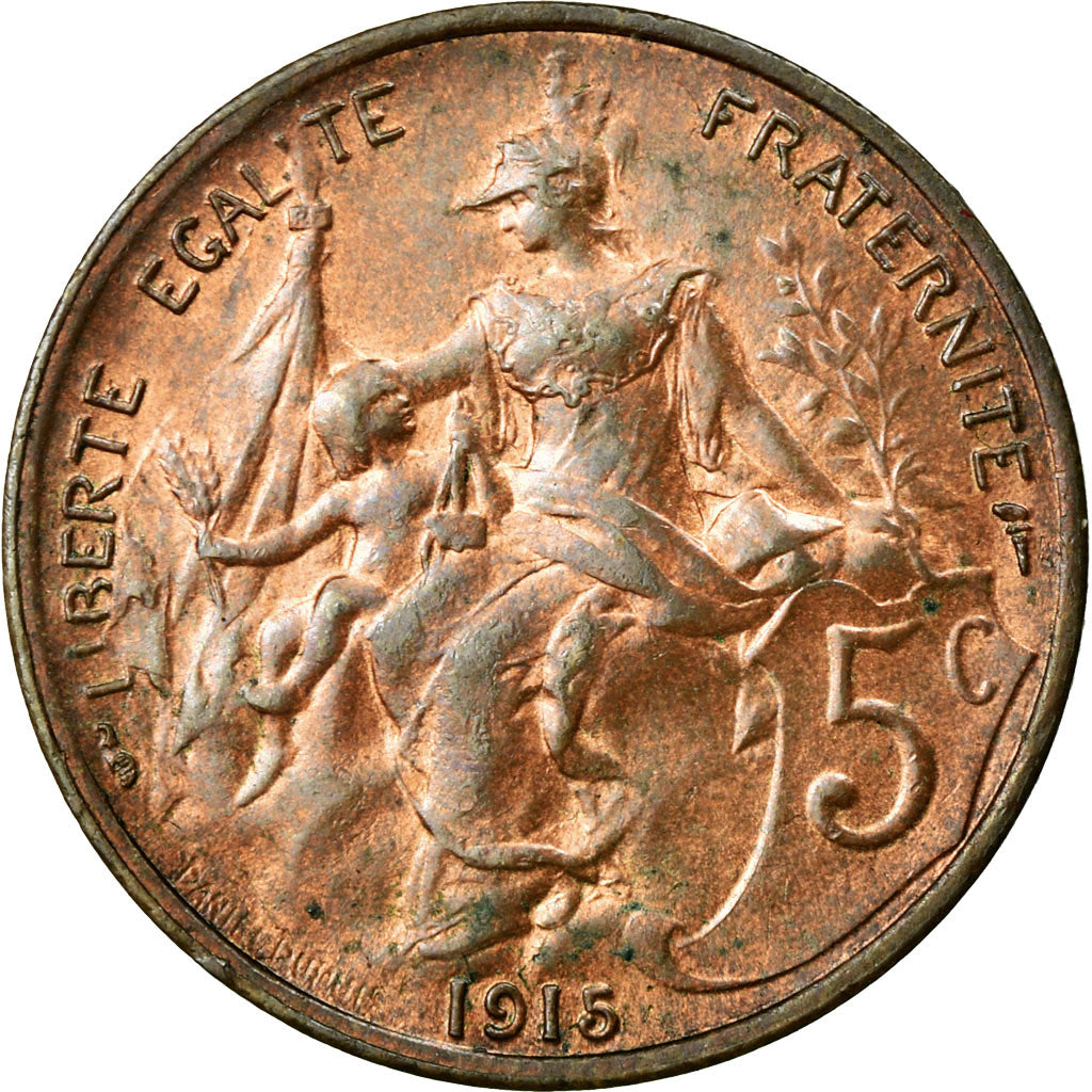 Coin, France, Dupuis, 5 Centimes, 1915, Paris, AU(55-58), Bronze, KM:842