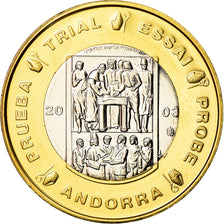 Andorra, Medal, 1 E, Essai-Trial, 2003, MS(65-70), Bi-Metallic