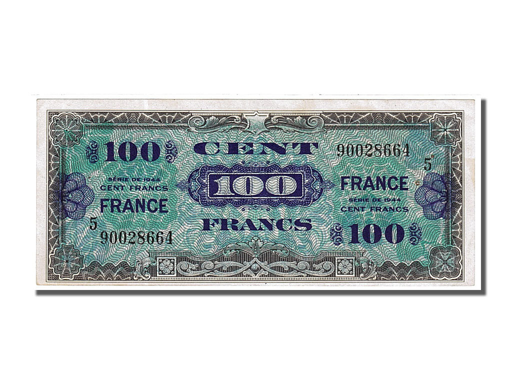 France, 100 Francs, 1945 Verso France, 1945, KM #123c, 1945-06-04, UNC(60-62),..