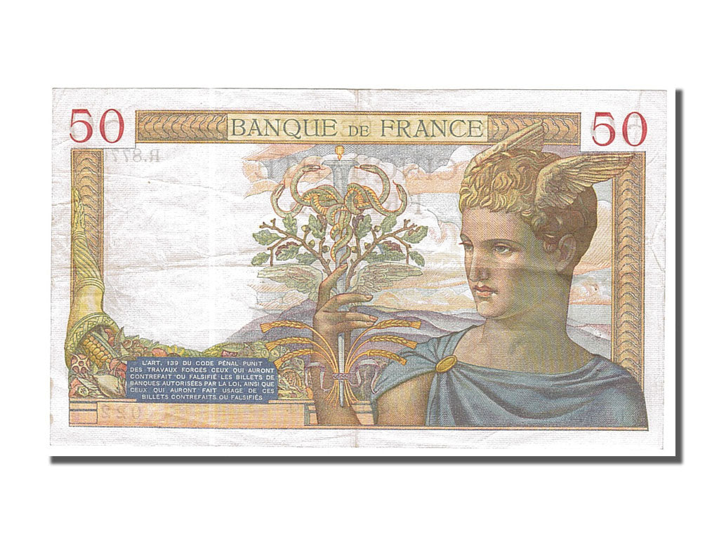 Billete, Francia, 50 Francs, 50 F 1934-1940 ''Cérès'', 1938, 1938-10-20, MBC+