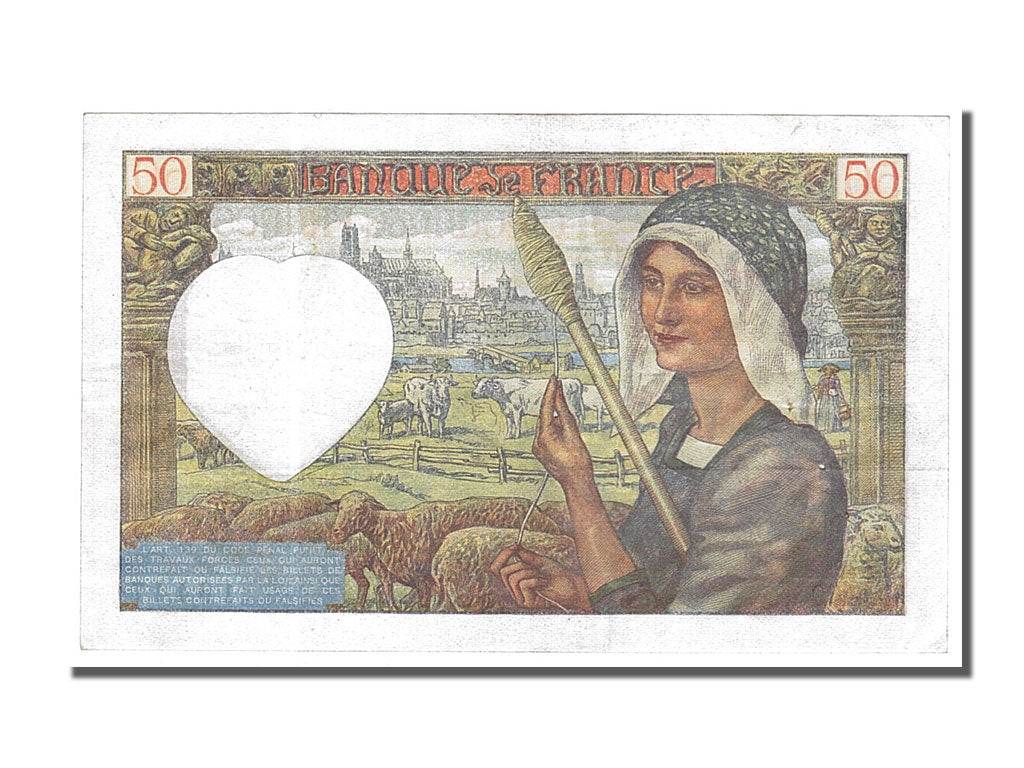 France, 50 Francs, 50 F 1940-1942 ''Jacques Coeur'', 1942, KM #93, 1942-01-08,..