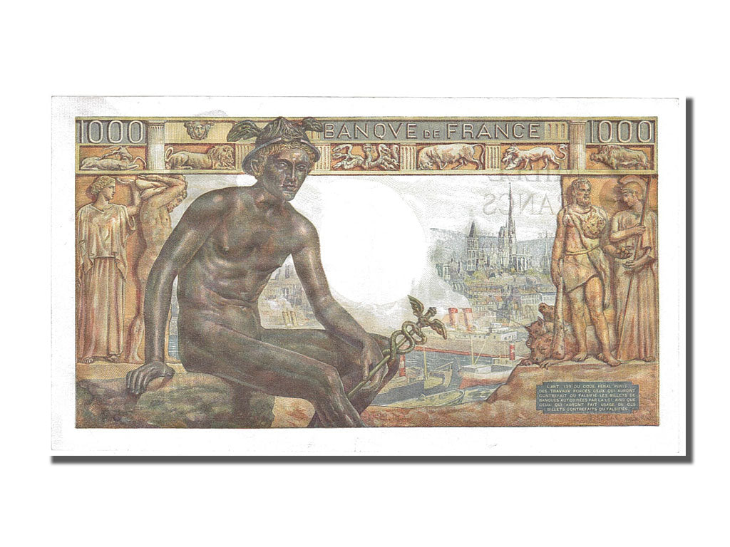 France, 1000 Francs, 1 000 F 1942-1943 ''Déesse Déméter'', 1943, KM #102, 194...