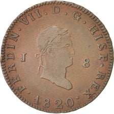 Spain, Ferdinand VII, 8 Maravedis, 1820, Jubia, EF(40-45), Copper, KM:491