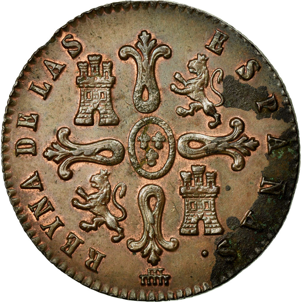 Moneda, España, Isabel II, 8 Maravedis, 1839, Segovia, EBC, Cobre, KM:531.3