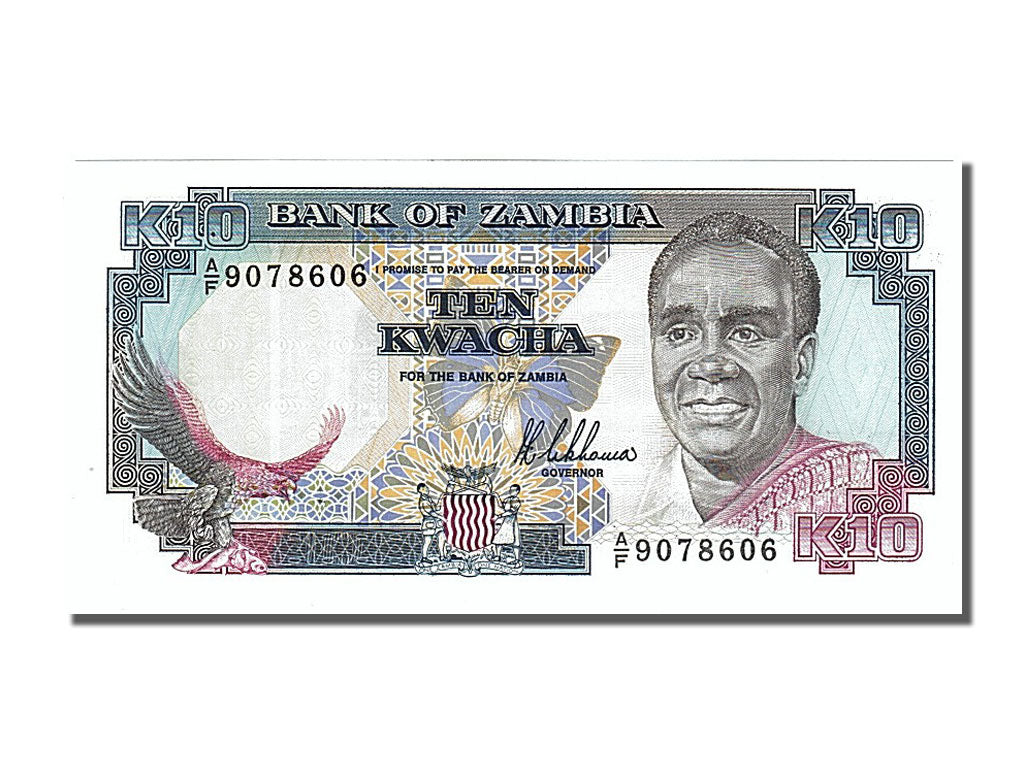 Banknot, Zambia, 10 Kwacha, 1989, UNC(65-70)