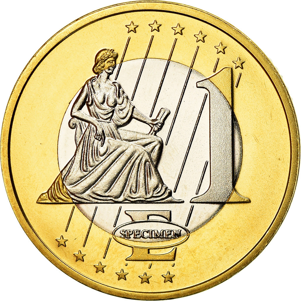 Lettonia, medaglia, 1 E, Essai-Trial, FDC, Bi-metallico