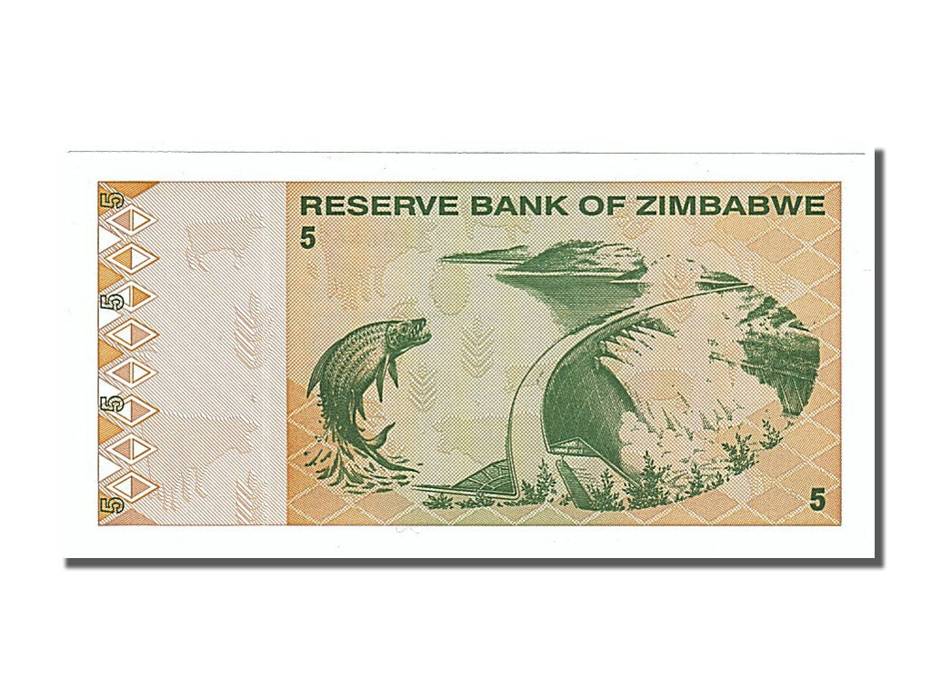 Banknote, Zimbabwe, 5 Dollars, 2009, UNC(65-70)