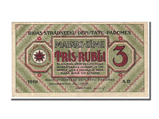 Latvia, 3 Rubli, 1919, AU(55-58), AB