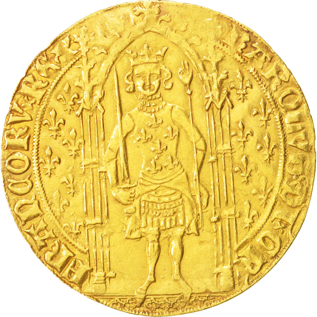 France, Charles V, Franc à pied, TTB, Or, Duplessy:360
