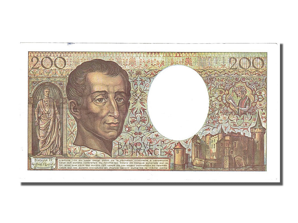 France, 200 Francs, 200 F 1981-1994 ''Montesquieu'', 1992, KM #155e, EF(40-45),.