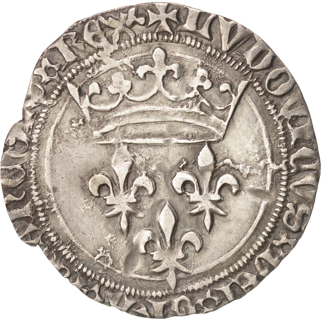 France, Louis XI, Gros De Roi, Lyons, EF(40-45), Silver, Duplessy:548